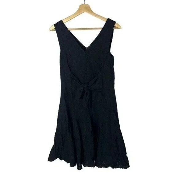 Rebecca Taylor Black Sleeveless Embroidered Gauze Dress 4 - Picture 3 of 4